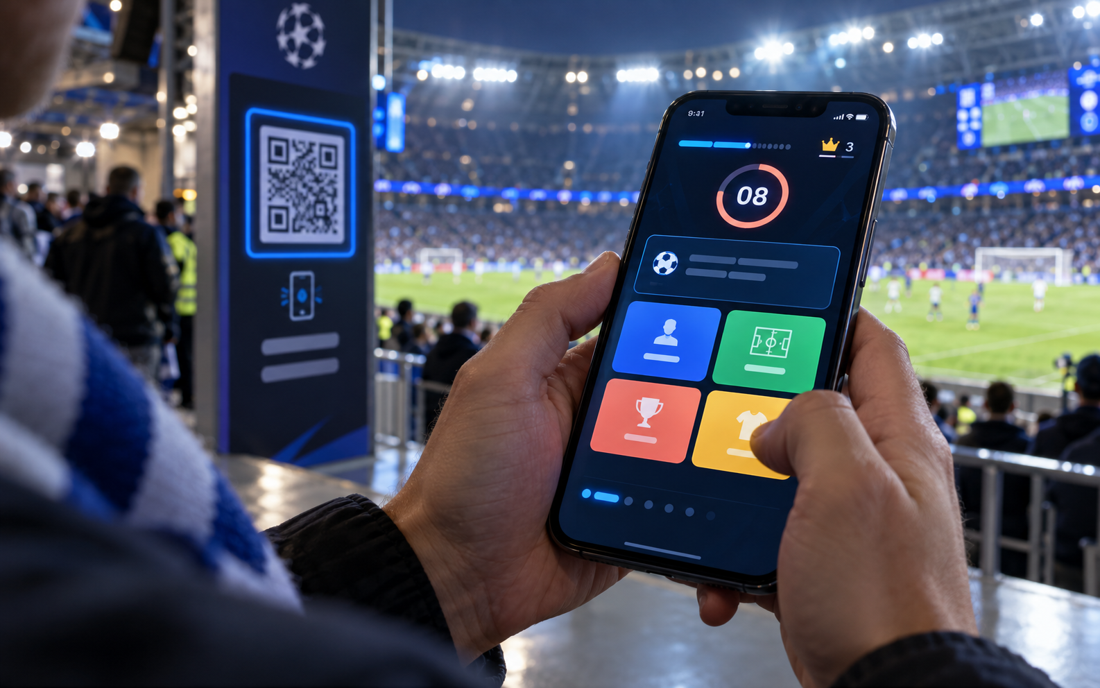 Supporter playing a matchday speed quiz